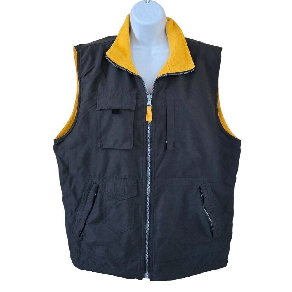 Reversible Yellow & Gray Vest Clothing Co. Size L outdoors workwear gorpcore